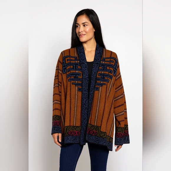 Peruvian Connection 100% Alpaca Cardigan Boho Sweater Medium - Picture 1 of 6